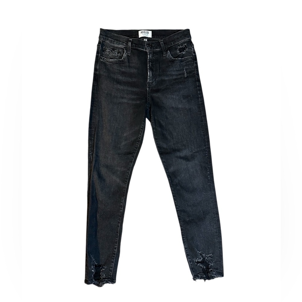 Agolde Women's Black Distressed Skinny Jeans